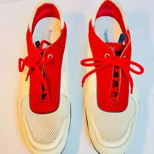 Ermenegildo Zegna Vtg 05' Sneakers Mens 11.5 Red Suede White Leather #streetwear